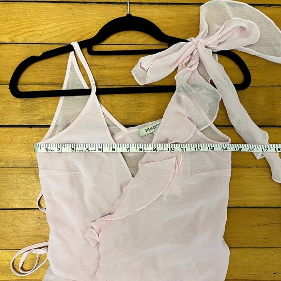 NWT Urban Outfitters Pink Belle Ruffle Wrap Top, Size Small - Picture 15 of 15